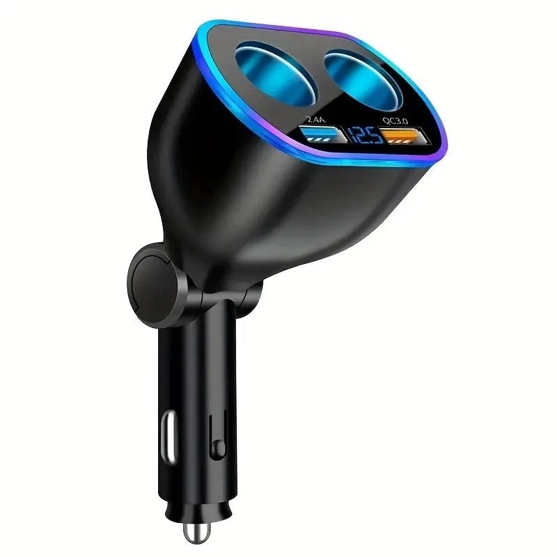 Y&D Dual USB Car Charger PD 3.0 Fast Charging Adapter, 2 Port LCD Display 12V/24V Automobile Charger Socket, Car Styling Power Delivery for Phones & Tablets - Image 2